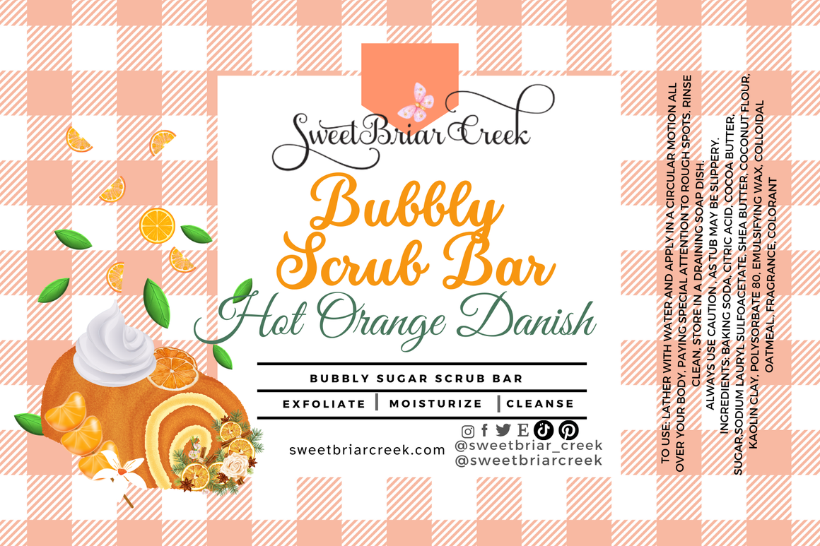 Hot Orange Danish Bubbly Scrub Body Bars