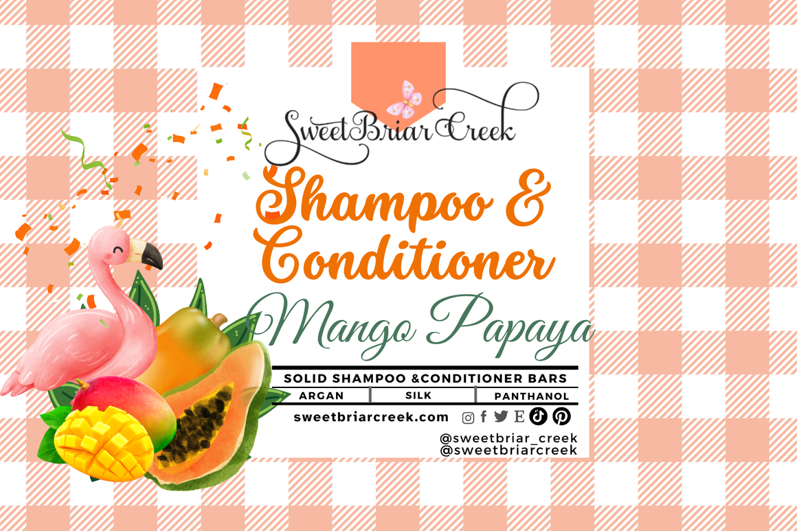 Mango Papaya Shampoo & Conditioner Bars