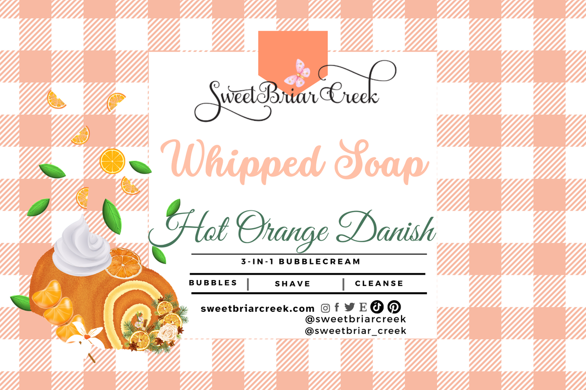 Hot Orange Danish Whipped Soap & Shaving Cream