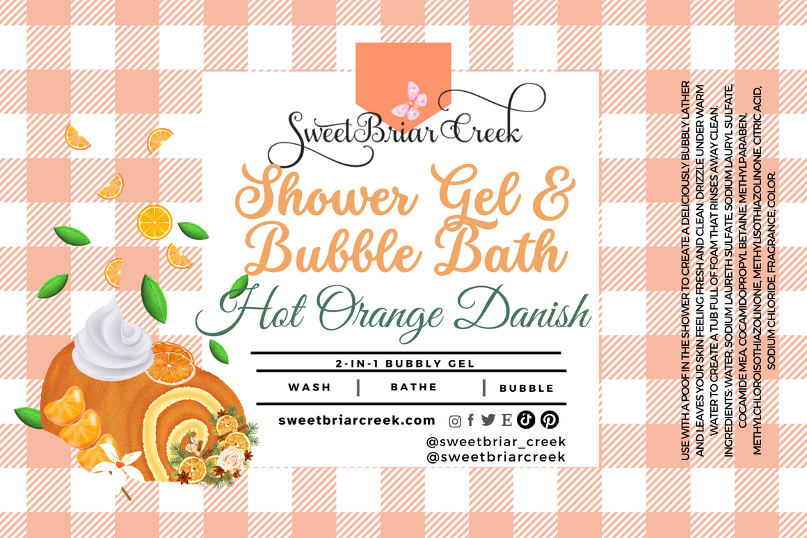 Hot Orange Danish Body Wash + Bubble Bath