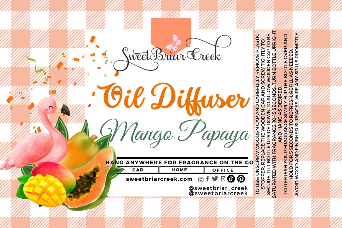 Mango Papaya Hanging Car Diffuser & Refills