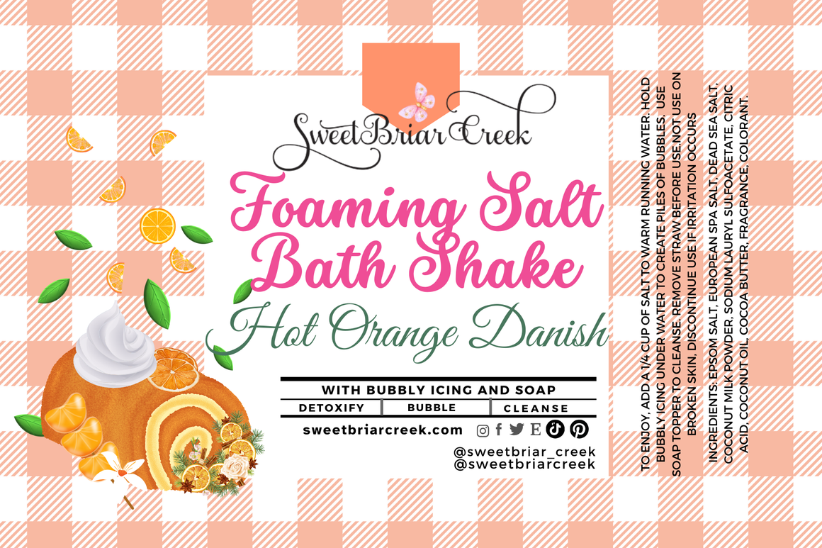 Hot Orange Danish Foaming Salt Bath Shake