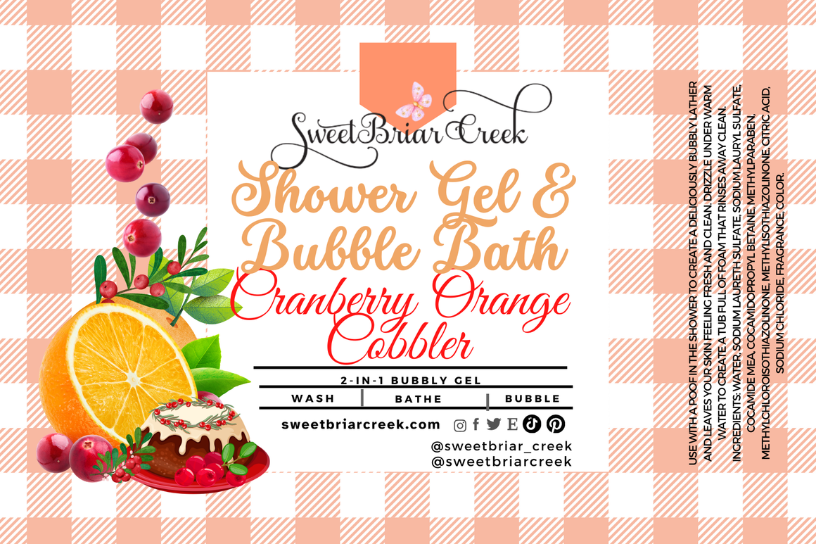 Cranberry Orange Cobbler  Body Wash + Bubble Bath