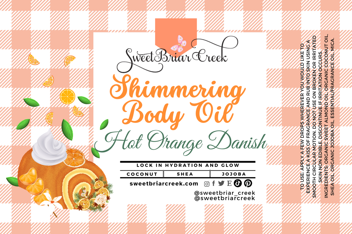 Hot Orange Danish Shimmering Body Oil