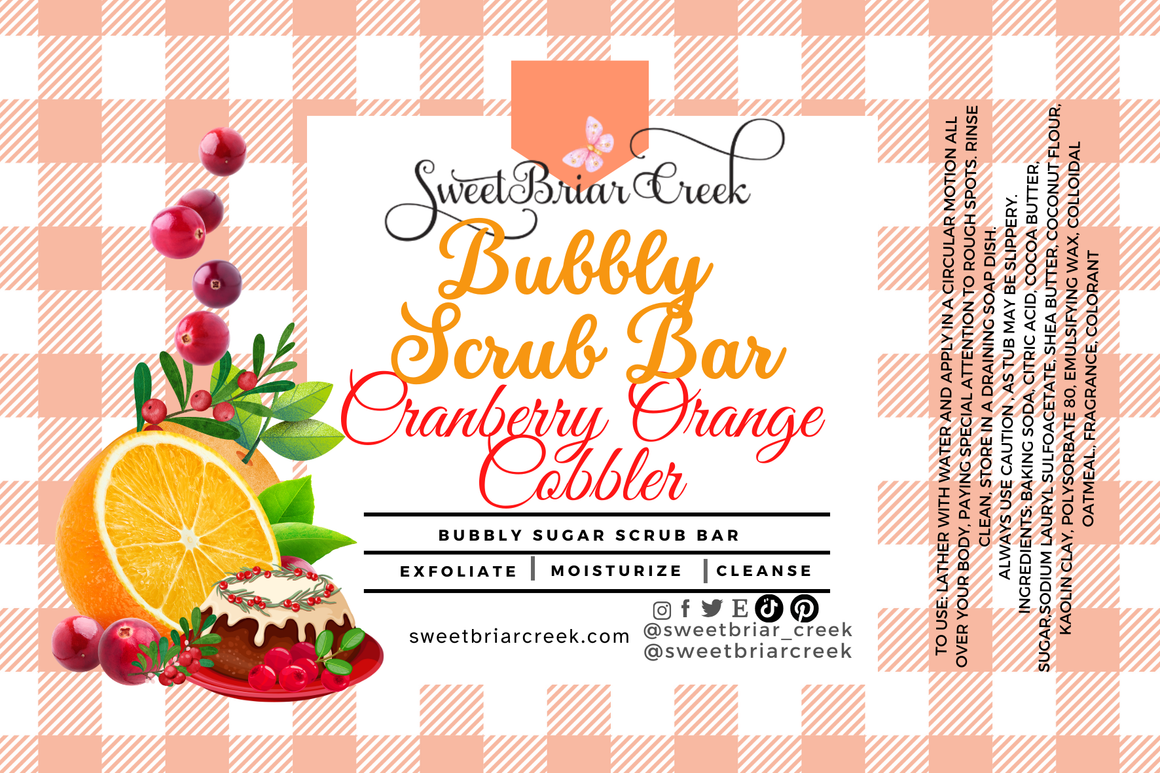 Cranberry Orange Cobbler Bubbly Scrub Body Bars