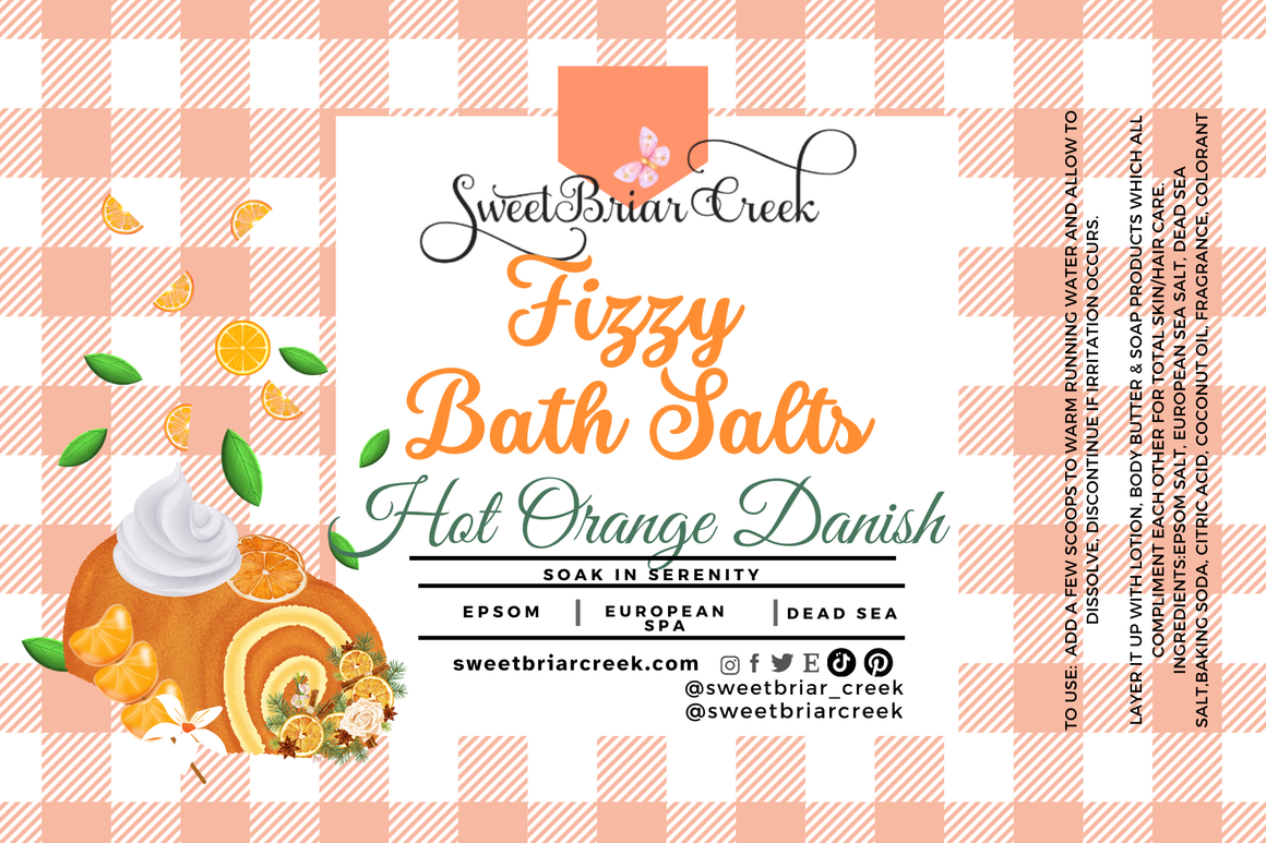 Hot Orange Danish Fizzy Bath Salt Soak