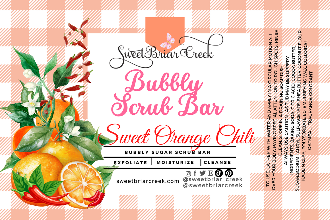 Sweet Orange Chili Bubbly Scrub Body Bars