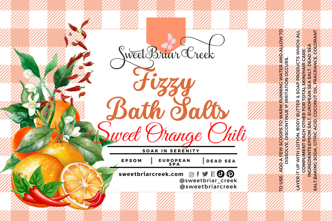 Sweet Orange Chili Fizzy Bath Salt Soak