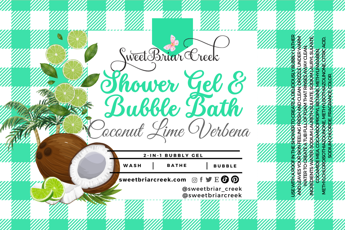Coconut Lime Verbena Body Wash + Bubble Bath