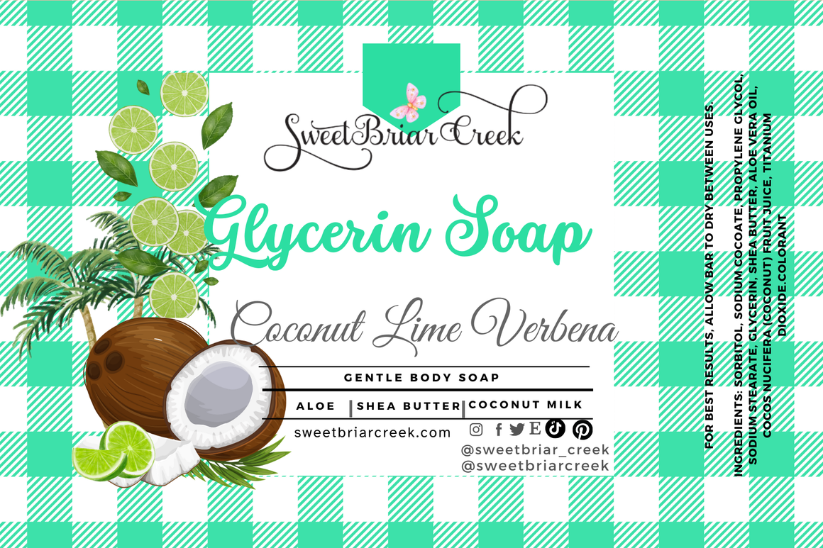 Coconut Lime Verbena Glycerin Soap Bar