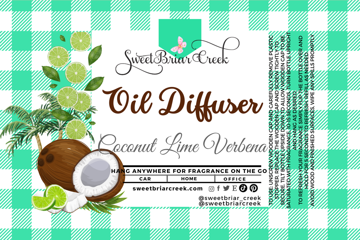 Coconut Lime Verbena Hanging Car Diffuser & Refills