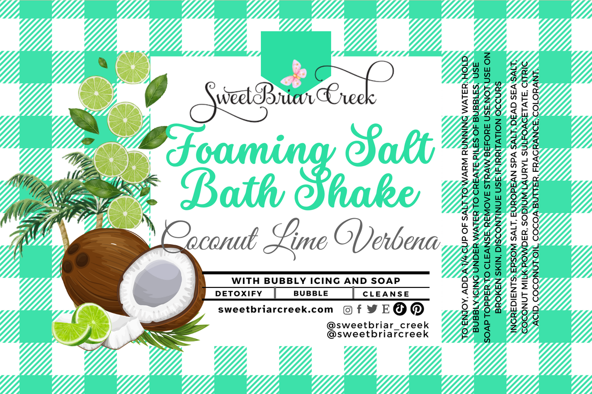 Coconut Lime Verbena Foaming Salt Bath Shake