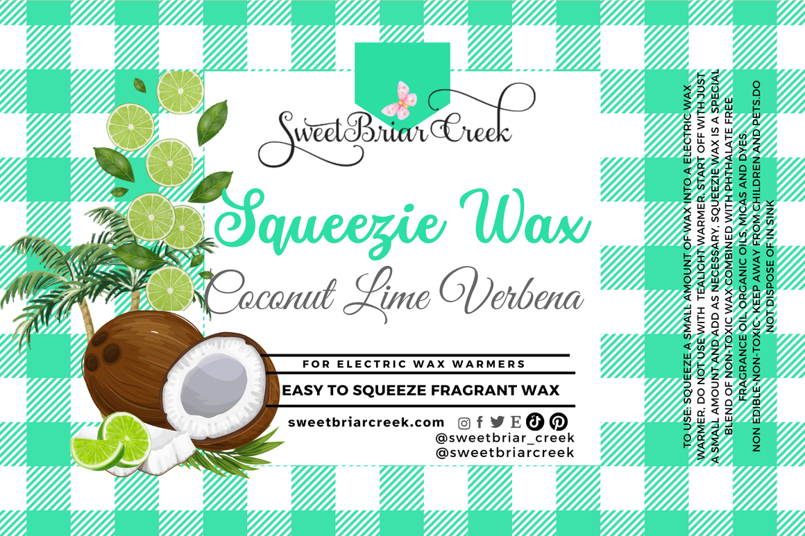 Coconut Lime Verbena Squeezie Wax + Scoopable melts for Waxwarmer