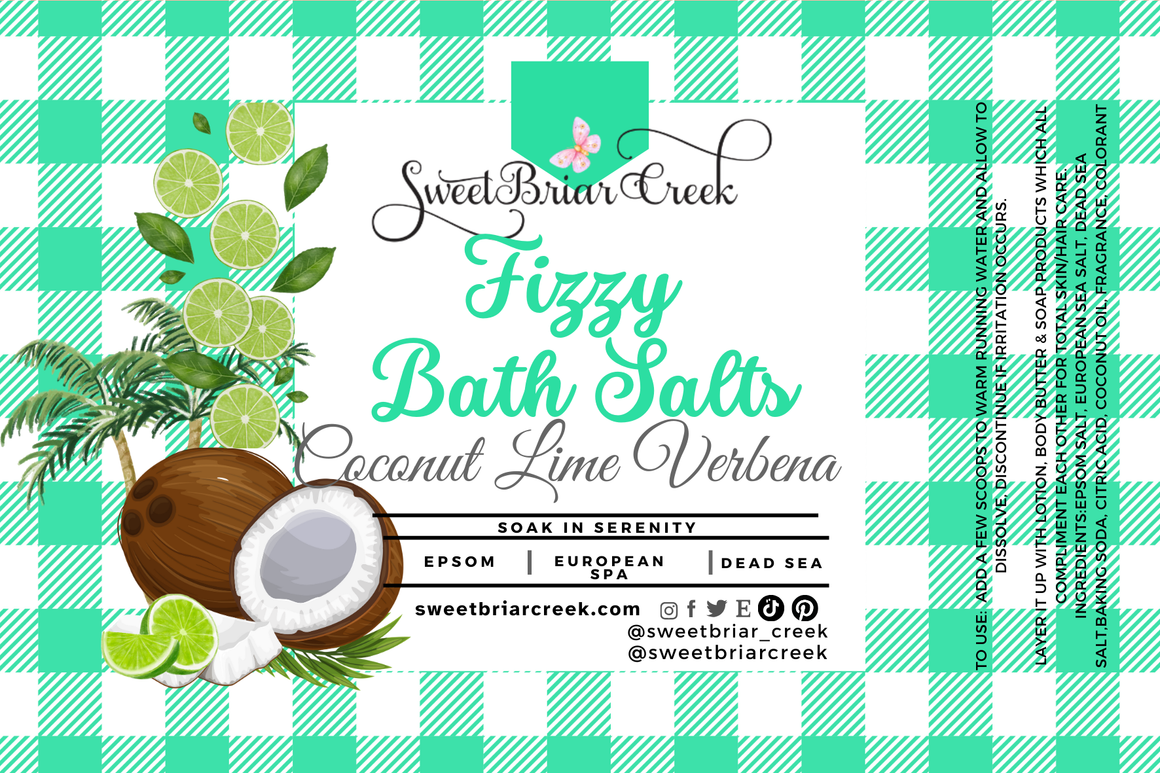Coconut Lime Verbena Fizzy Bath Salt Soak