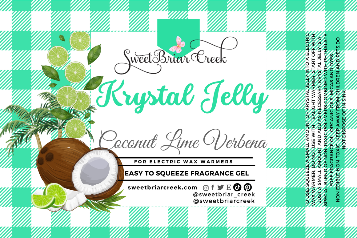 Coconut Lime Verbena Krystal Jelly Squeeze for wax warmers.