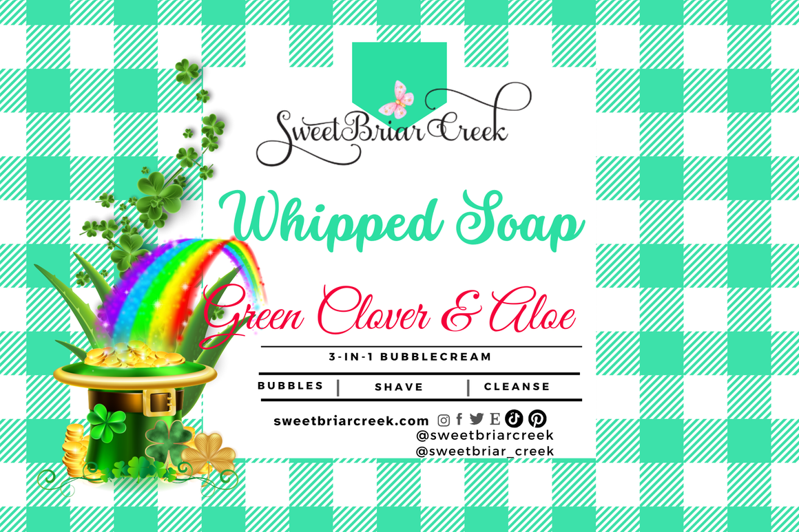 Green Clover & Aloe Whipped Soap & Shaving Cream