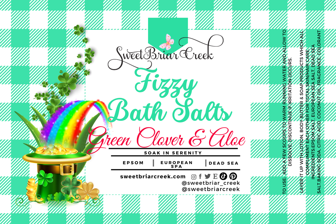 Green Clover & Aloe Fizzy Bath Salt Soak