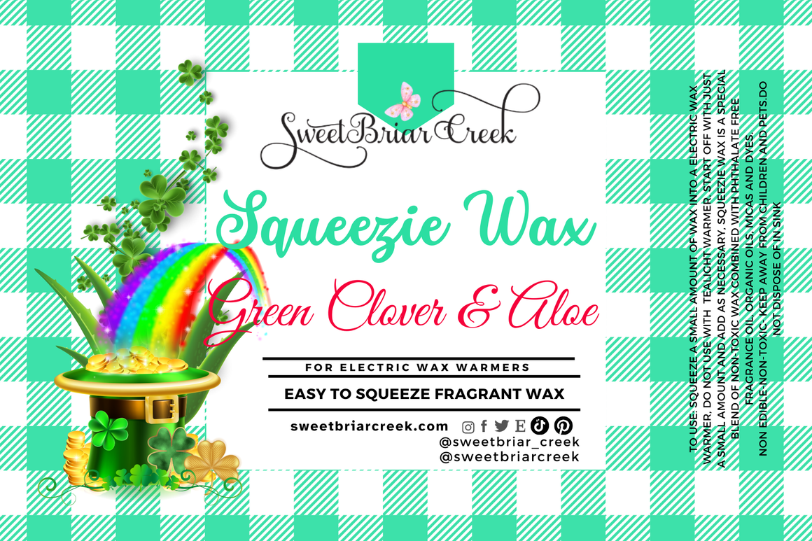 Green Clover & Aloe Squeezie Wax + Scoopable melts for Waxwarmer