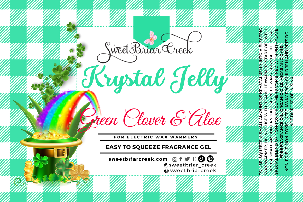 Green Clover & Aloe Krystal Jelly Squeeze for wax warmers.