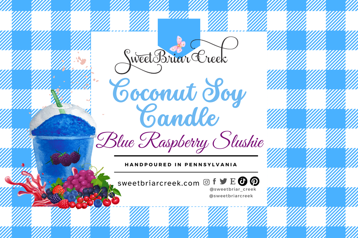 Blue Raspberry Slushie Coconut Soy Candle