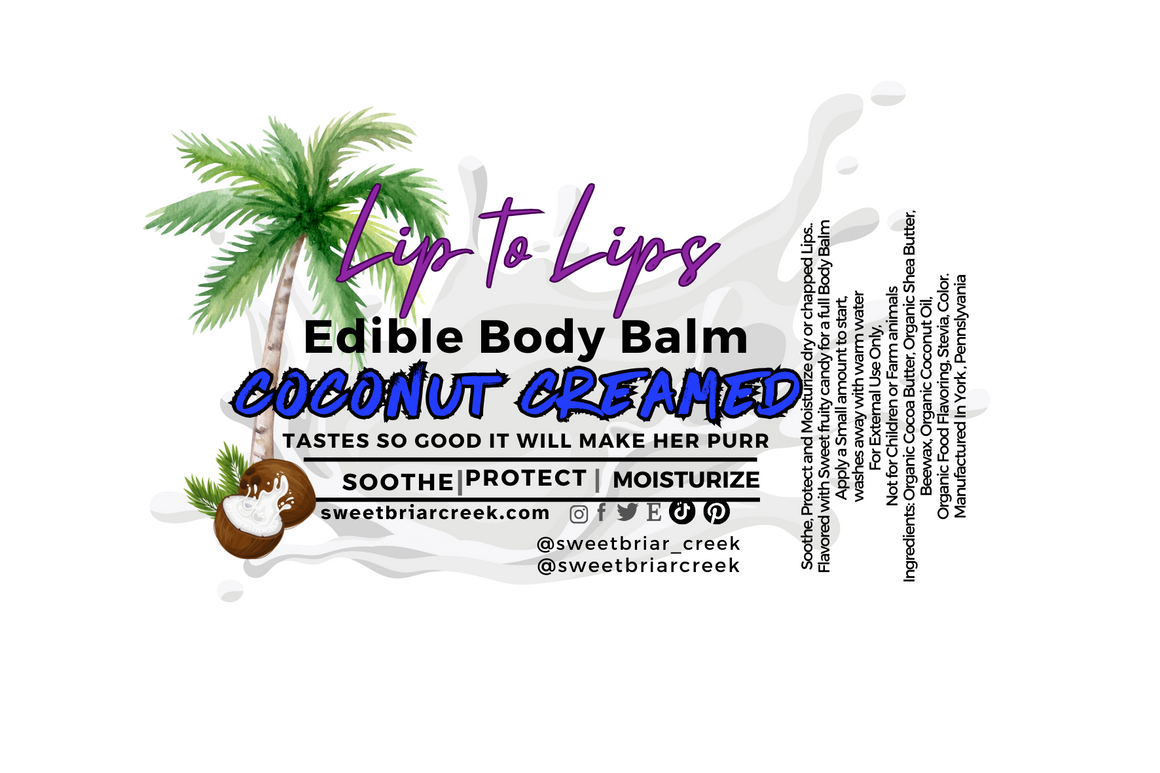 Creamed Coconut Lip to Lips Edible Body Balm