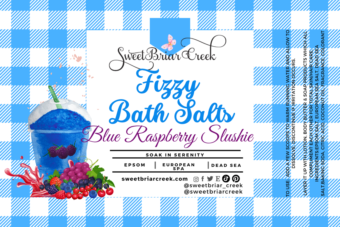 Blue Raspberry Slushie Fizzy Bath Salt Soak