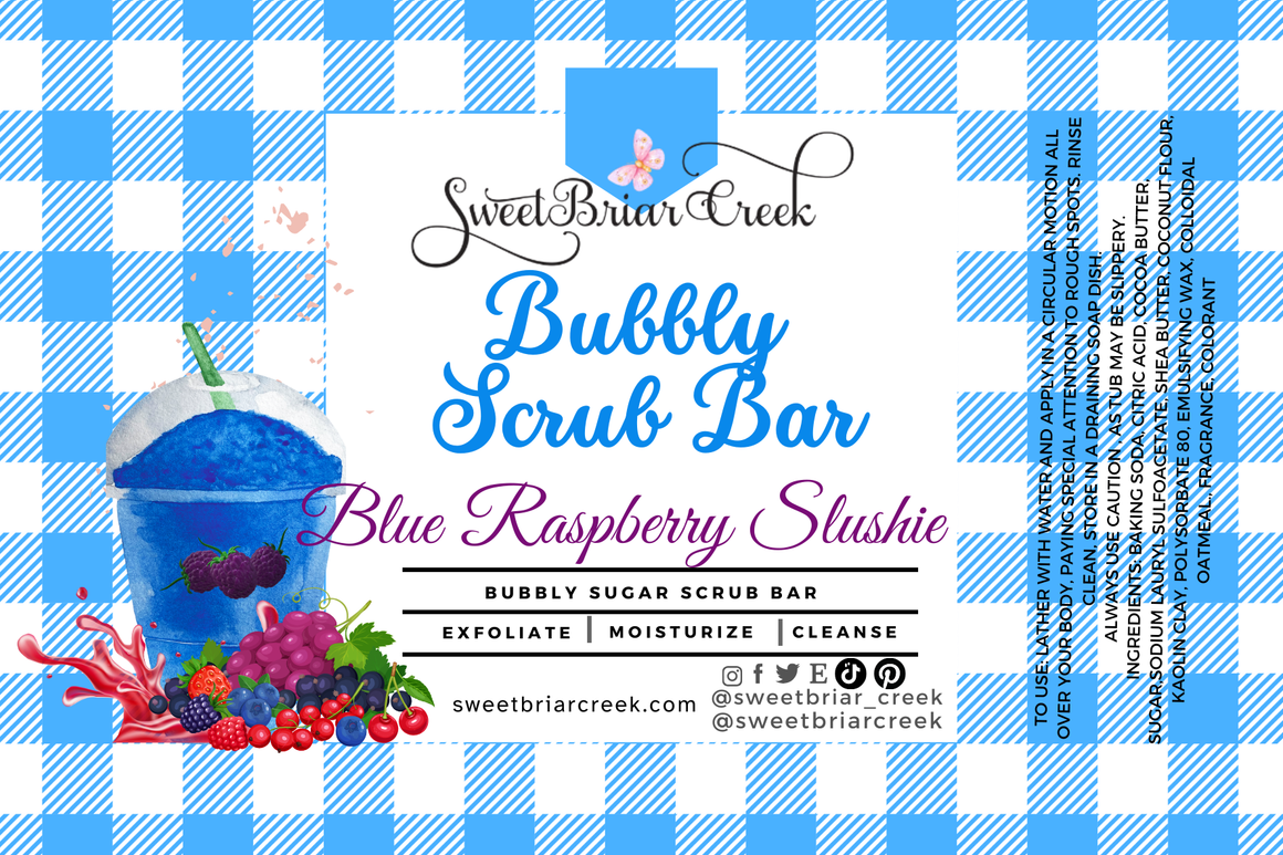Blue Raspberry Slushie Bubbly Scrub Body Bars