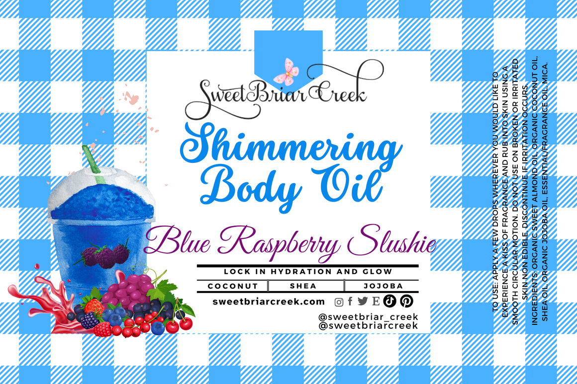 Blue Raspberry Slushie Shimmering Body Oil