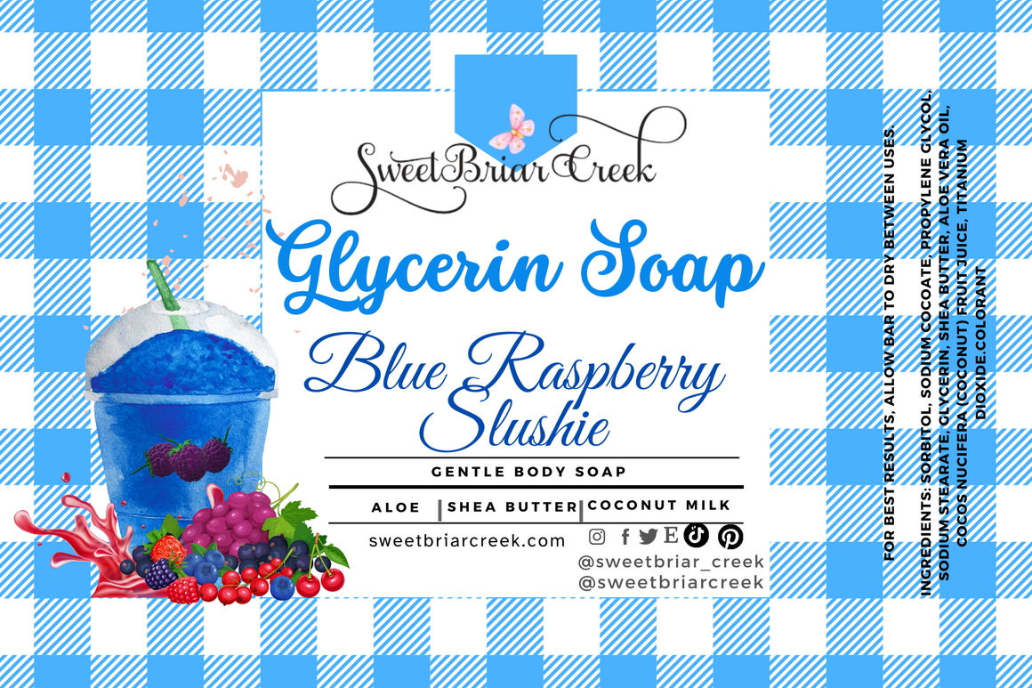 Blue Raspberry Slushie Glycerin Soap Bar