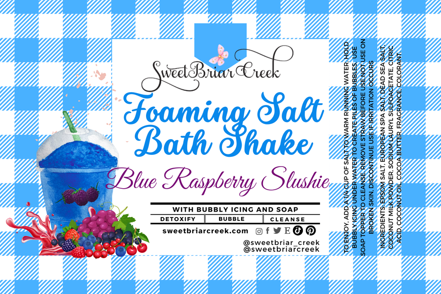 Blue Raspberry Slushie Foaming Salt Bath Shake