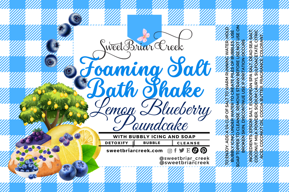 Lemon Blueberry Poundcake Foaming Salt Bath Shake