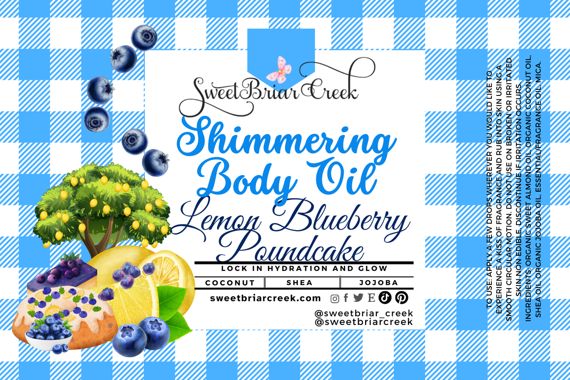 Lemon Blueberry Poundcake Shimmering Body Oil