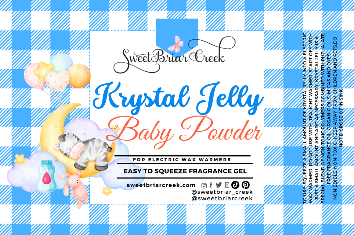 Baby Powder Krystal Jelly Squeeze for wax warmers.