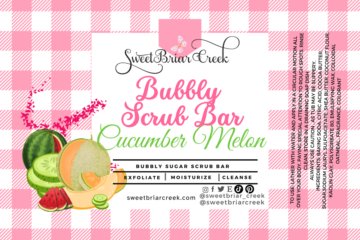Cucumber Melon Bubbly Scrub Body Bars