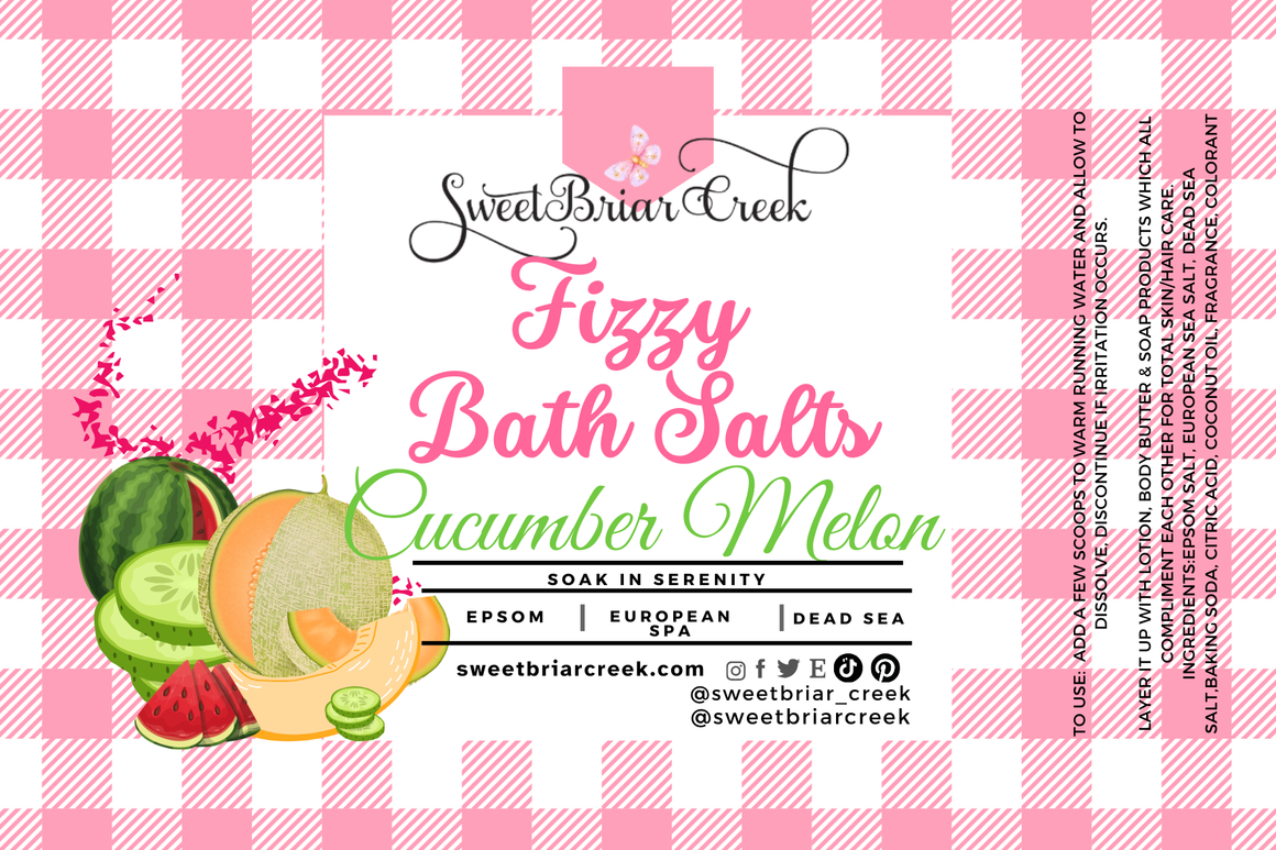 Cucumber Melon Fizzy Bath Salt Soak