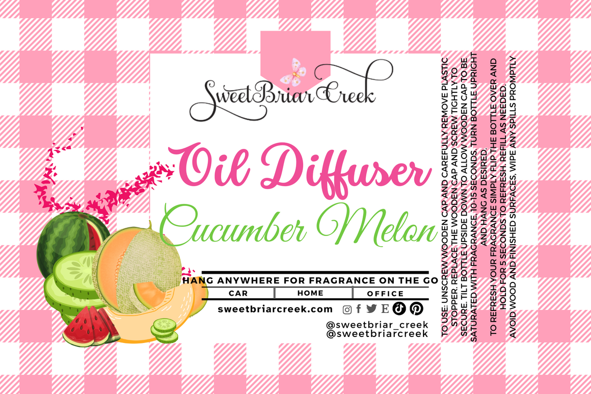 Cucumber Melon Hanging Car Diffuser & Refills