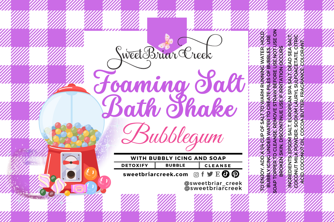 Bubblegum Foaming Salt Bath Shake