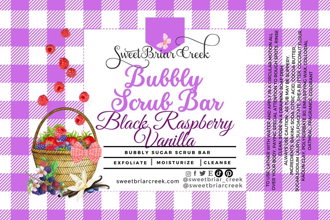 Black Raspberry Vanilla Bubbly Scrub Body Bars