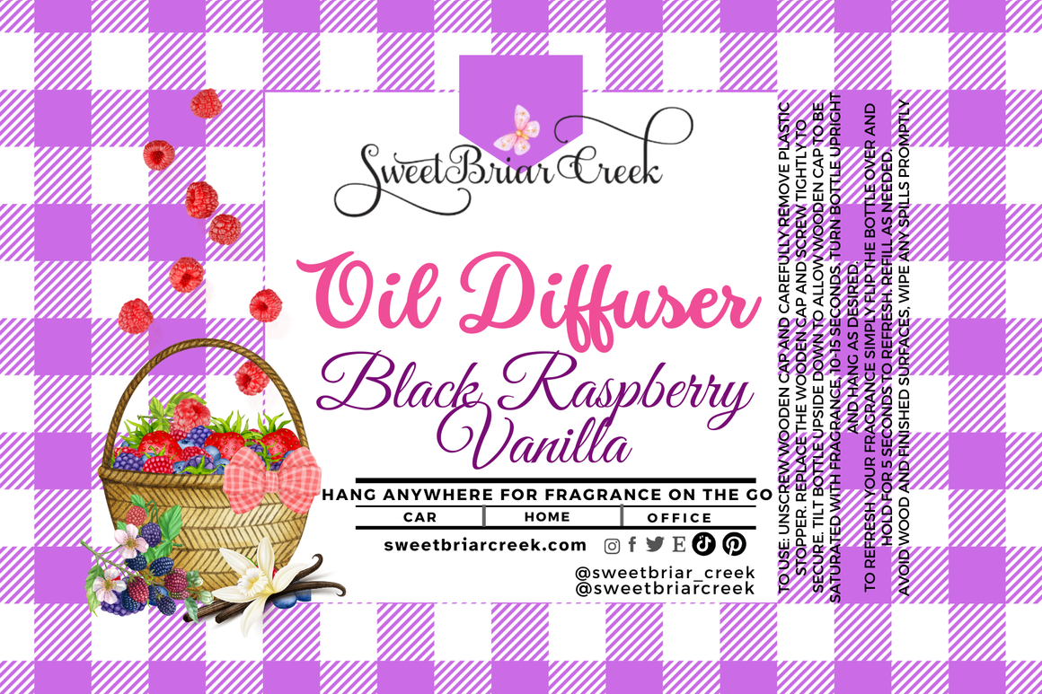 Black Raspberry Vanilla Hanging Car Diffuser & Refills
