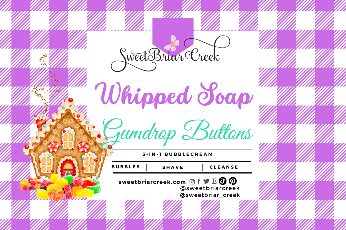 Gumdrop Buttons Whipped Soap & Shaving Cream
