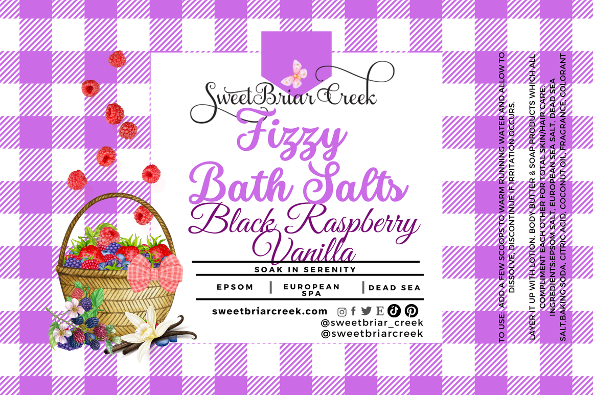 Black Raspberry Vanilla Fizzy Bath Salt Soak