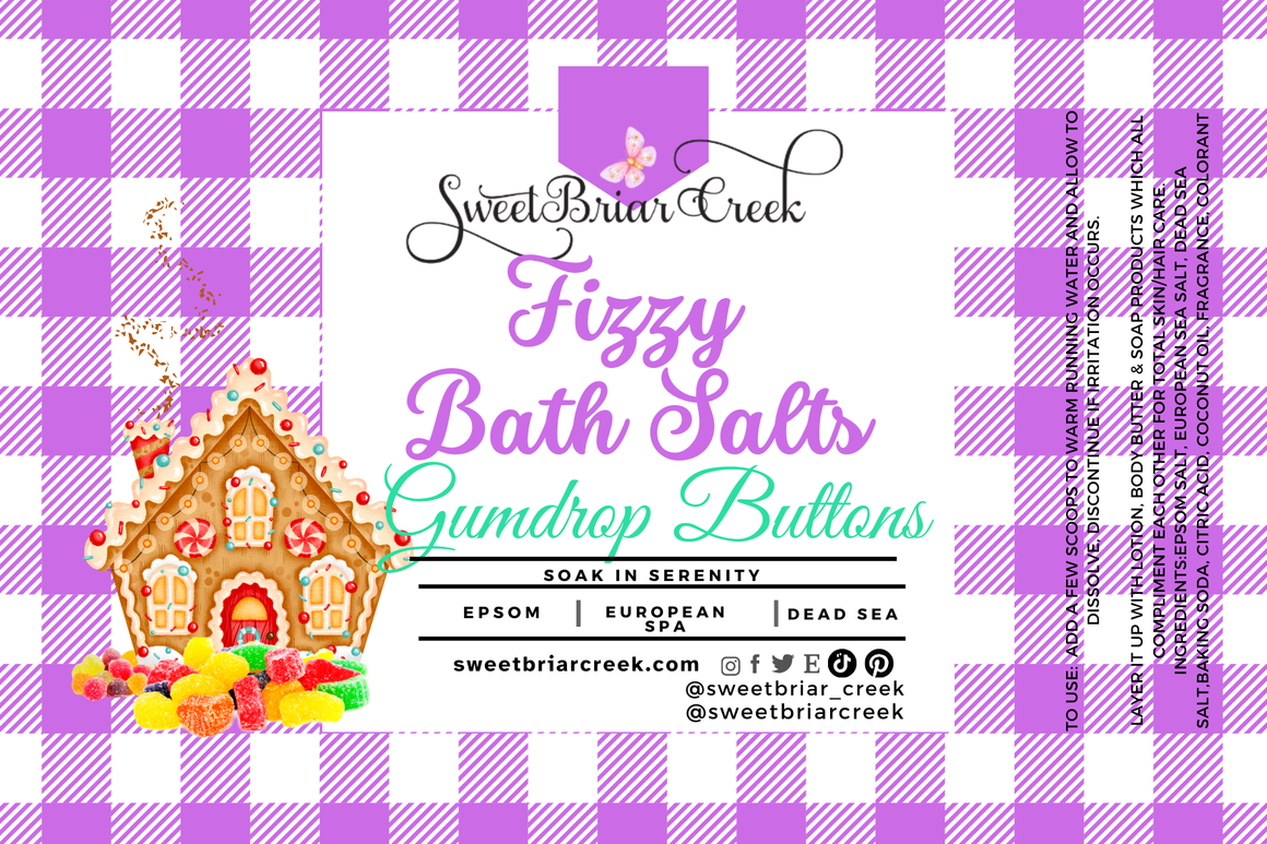 Gumdrop Buttons Fizzy Bath Salt Soak