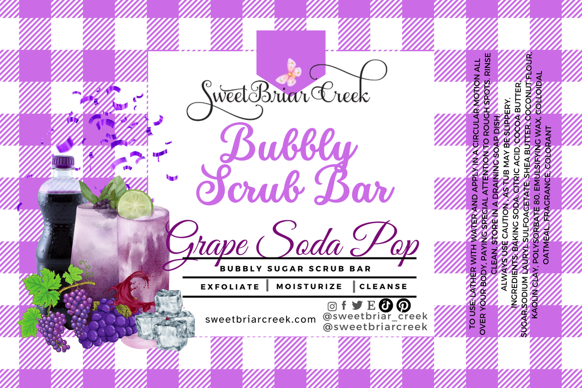 Grape Soda Pop Bubbly Scrub Body Bars