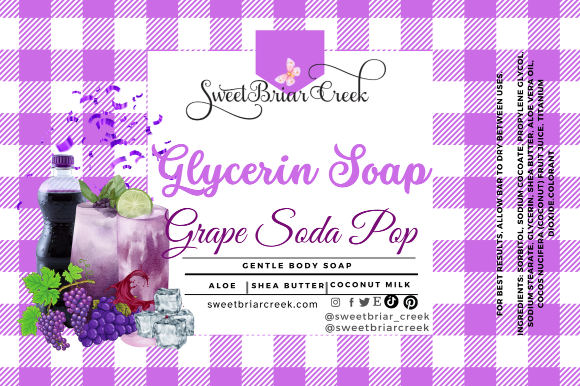Grape Soda Pop Glycerin Soap Bar