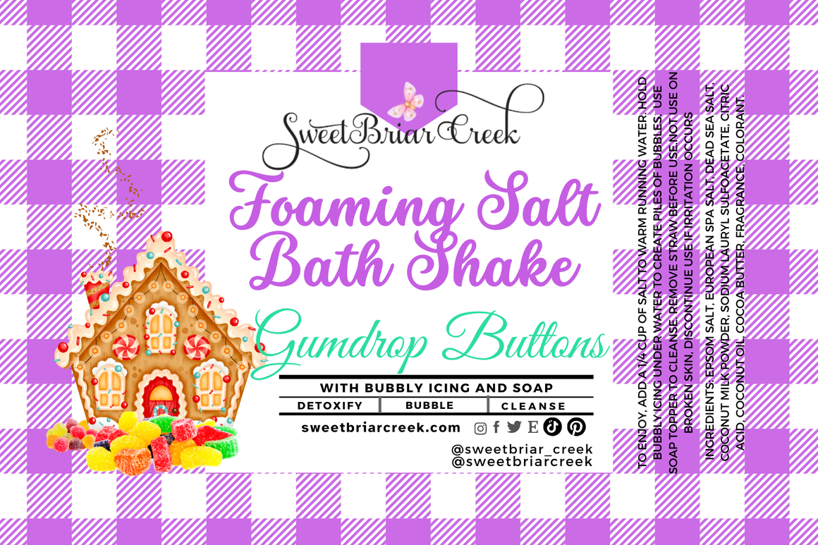 Gumdrop Buttons Foaming Salt Bath Shake