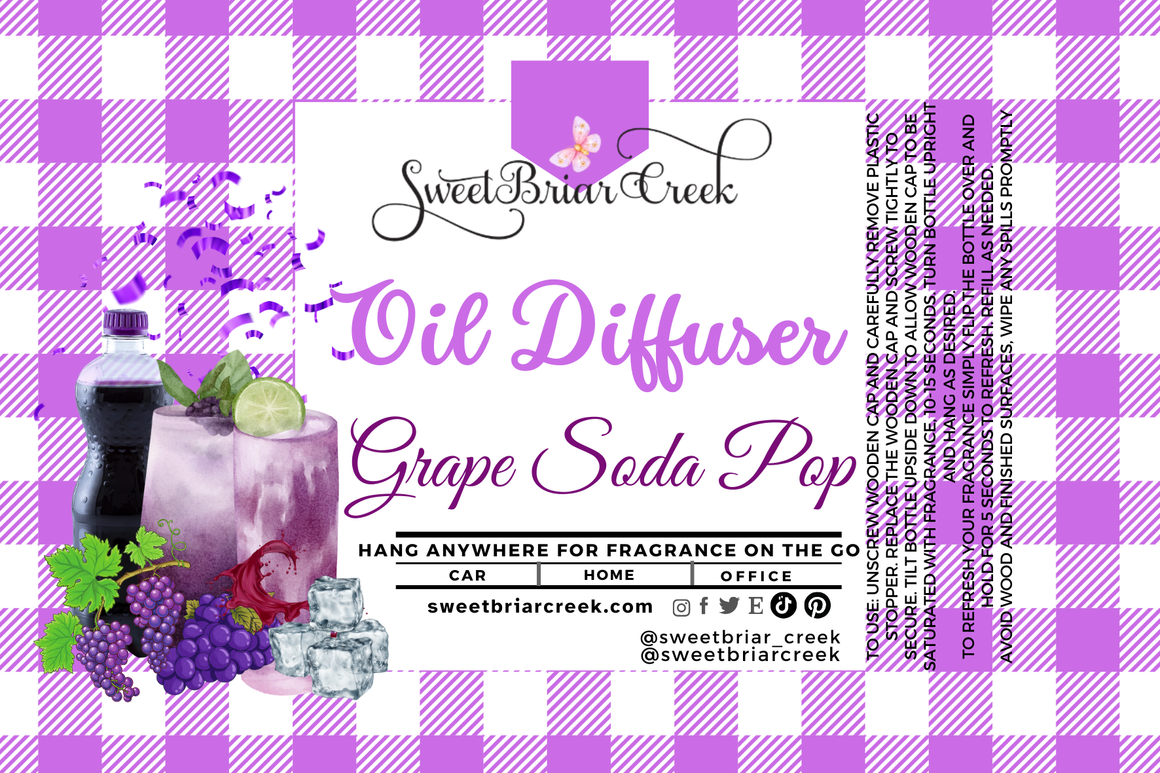 Grape Soda Pop Hanging Car Diffuser & Refills