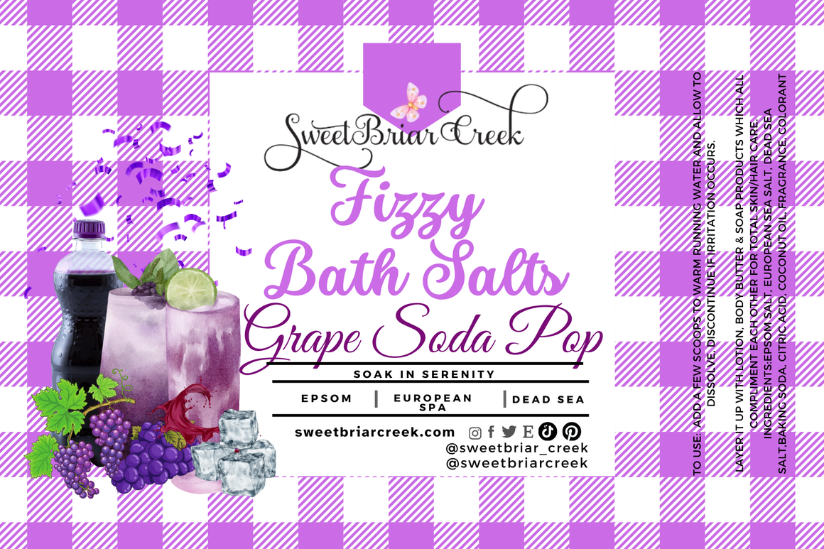 Grape Soda Pop Fizzy Bath Salt Soak