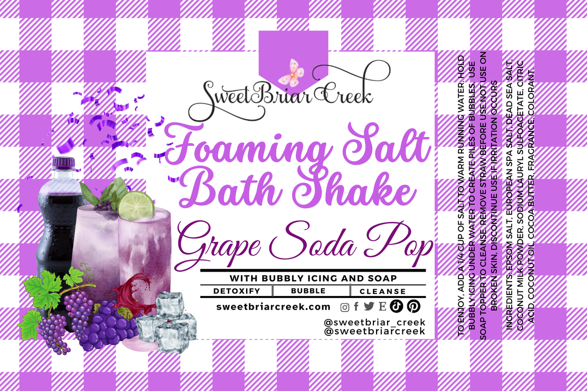 Grape Soda Pop Foaming Salt Bath Shake