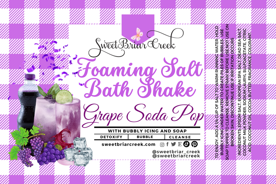 Grape Soda Pop Foaming Salt Bath Shake
