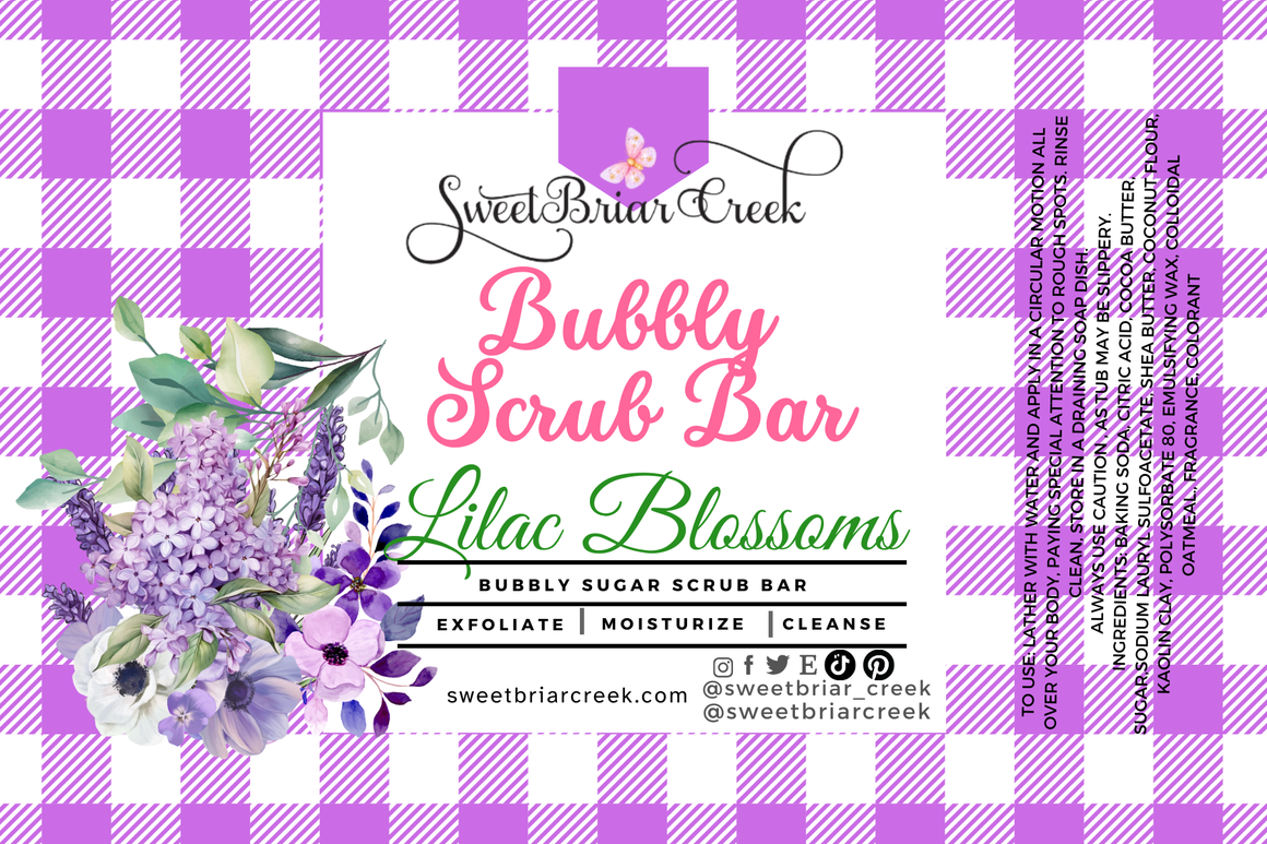 Lilac Blossoms Bubbly Scrub Body Bars